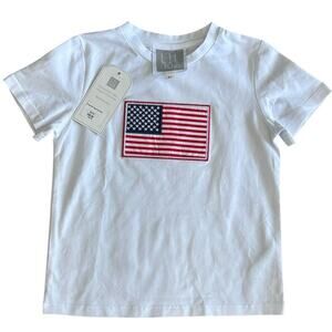 NWT LIL CACTUS Kids American Flag Embroidered Shirt Size 4T